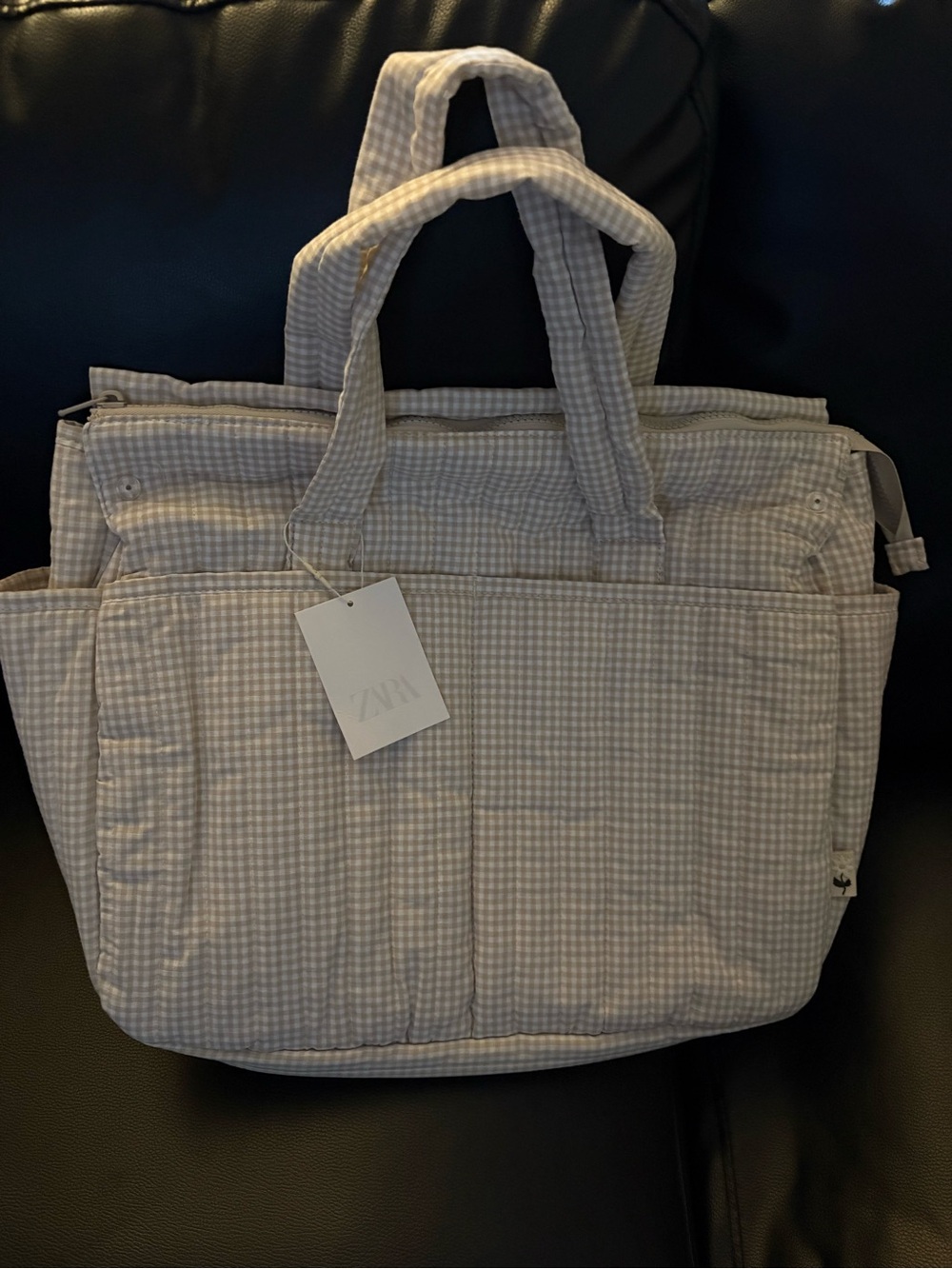 ZARA Gingham Plaid Maternity Set / Baby Bag *NWT